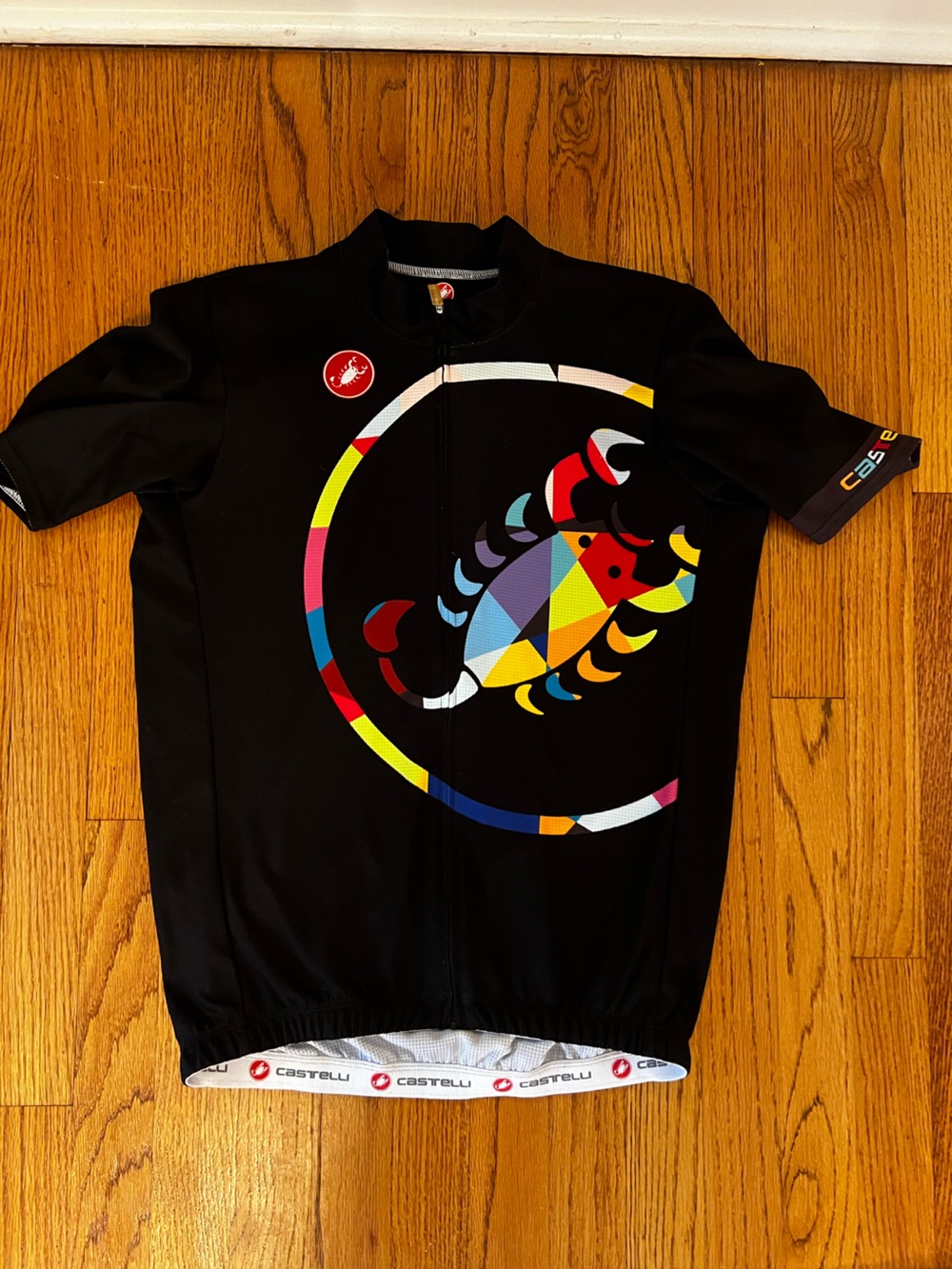 Castelli Men’s Black Cycling Jersey with Colorful Scorpion Graphic